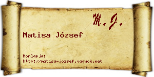 Matisa József névjegykártya